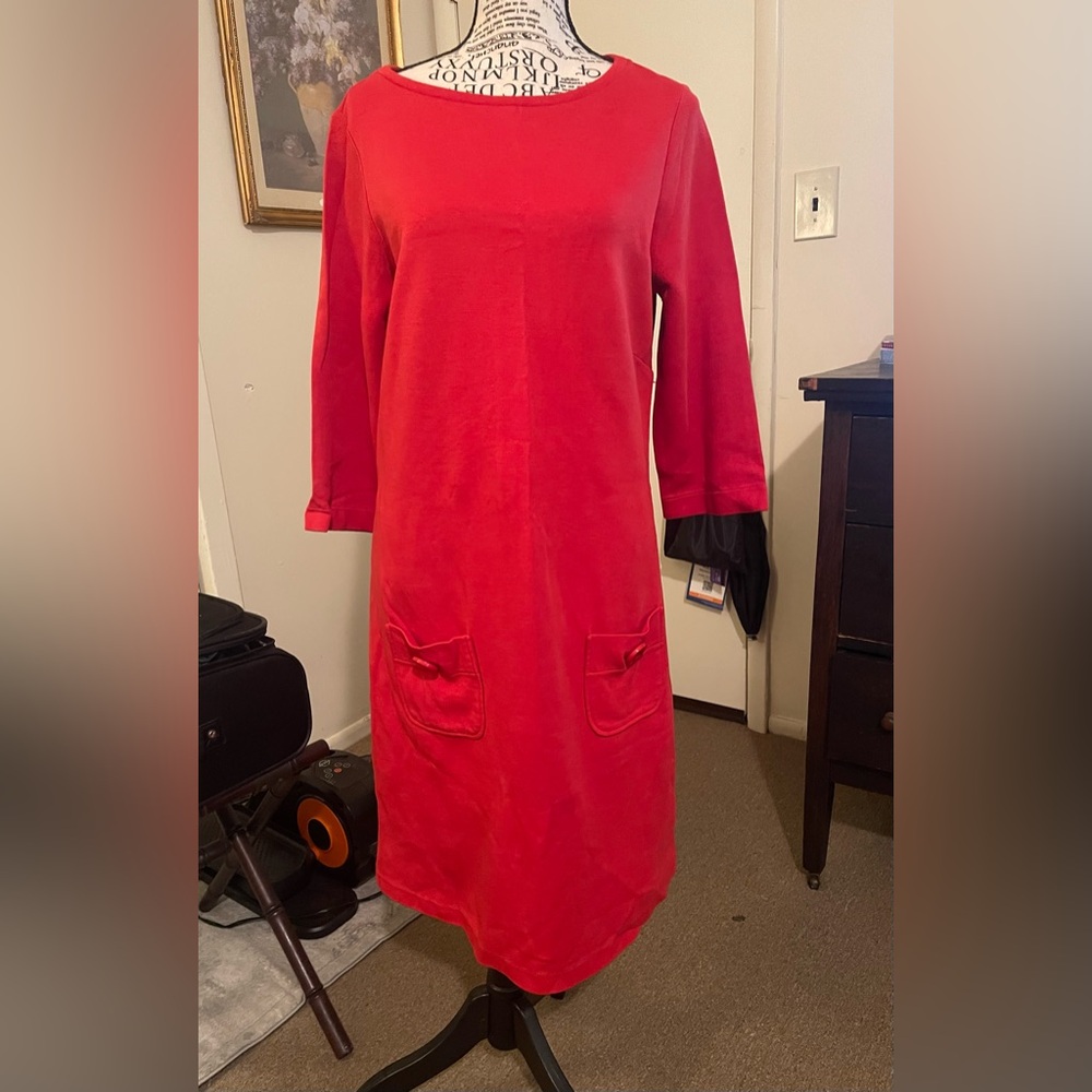 Boden Vibrant Red Long Sleeve Dress